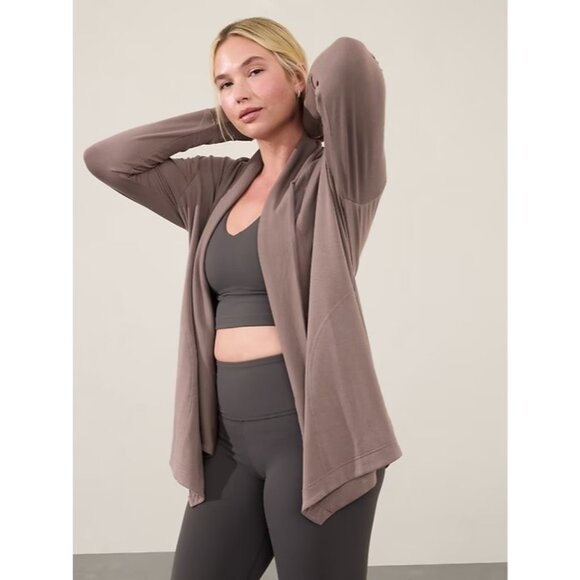 Athleta Sweaters - Athleta M Pranayama Restore Wrap Small Smoky Rose